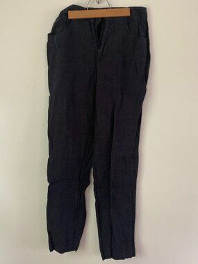 DKNY Navy Linen Cropped Pants